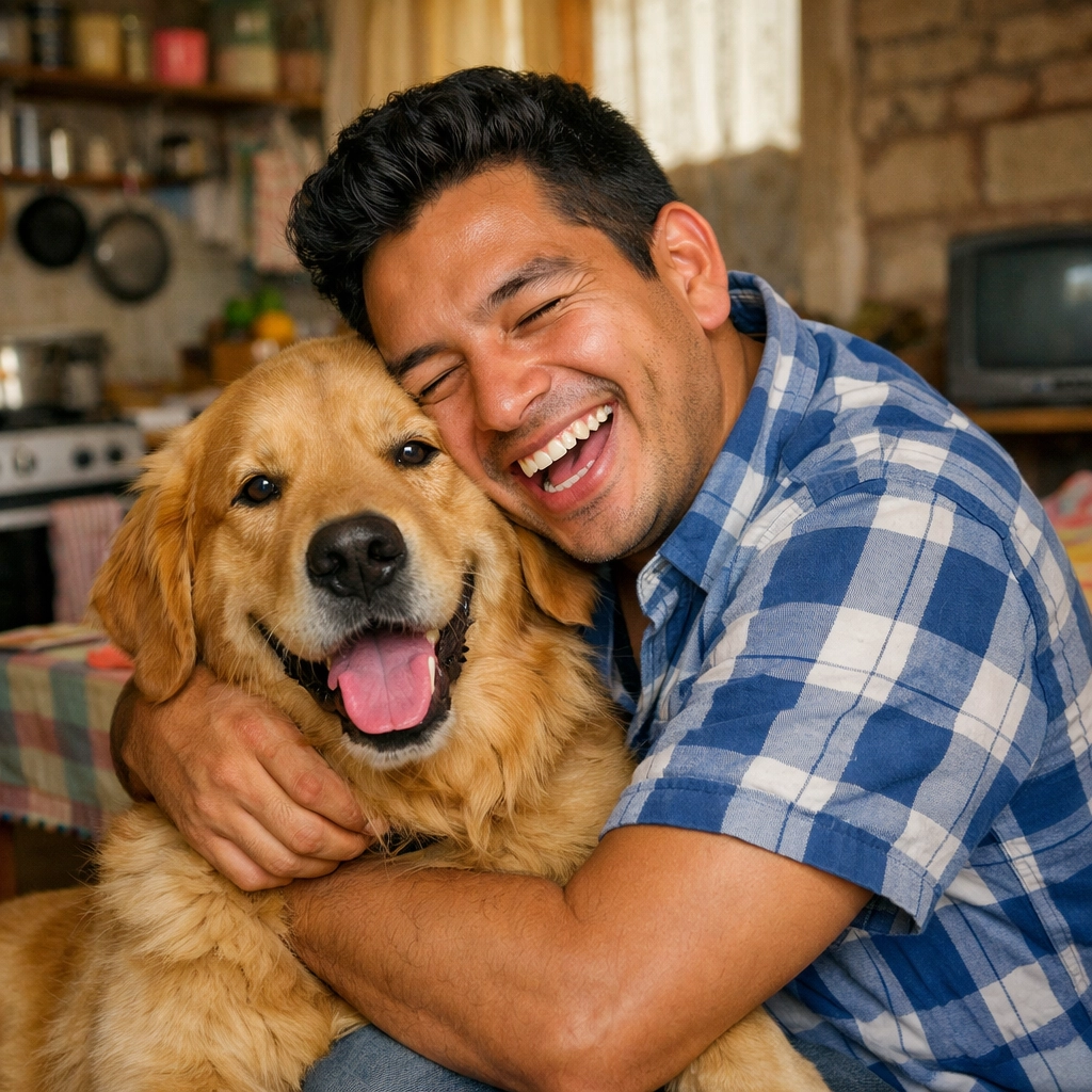 Carlos M. y su perro 'Max'
